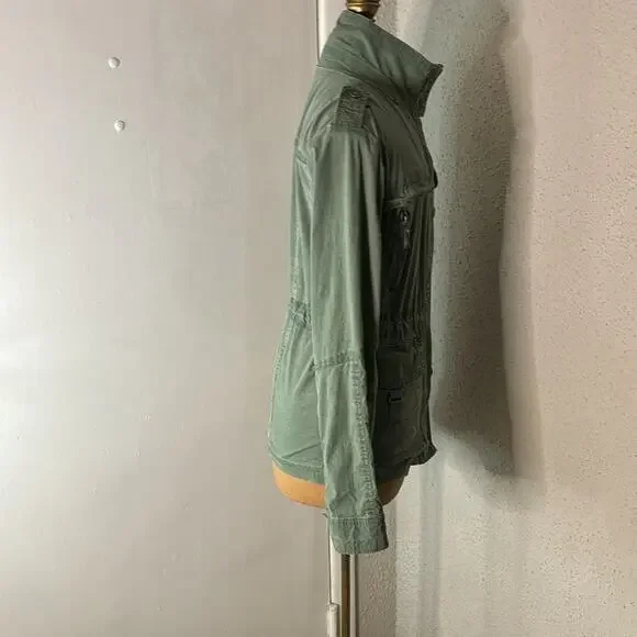 Daytrip Green Army Jacket M Lightweight Boho Cabincore Fisherman Gorpcore Skater - Picture 3 of 15